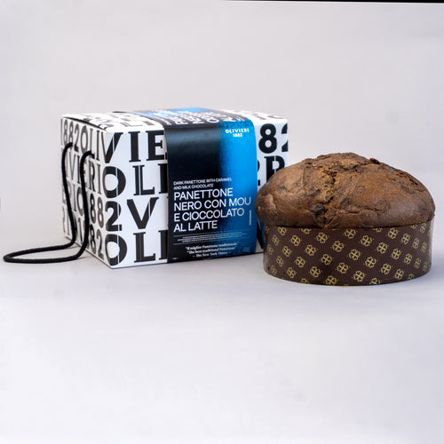 Dark Panettone with Caramel and Milk Chocolate