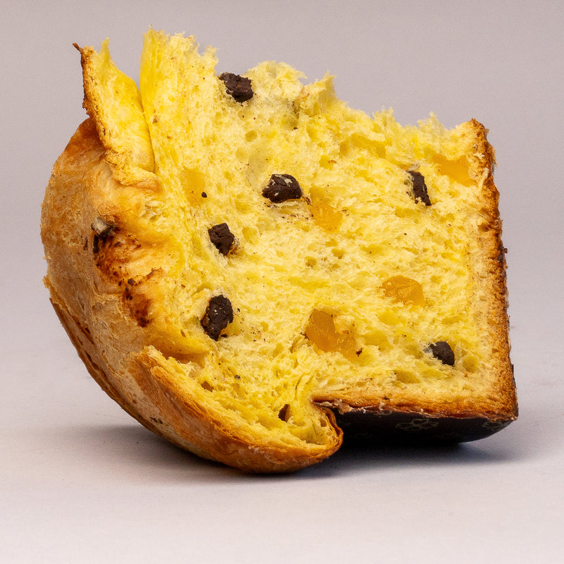 Mango and dark chocolate Mayan red panettone