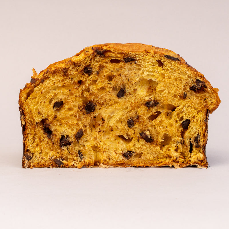 Dulce de leche and dark chocolate panettone