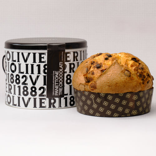 Triple Chocolate Panettone with tin