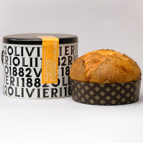 Apricot and Salted Caramel Panettone with tin