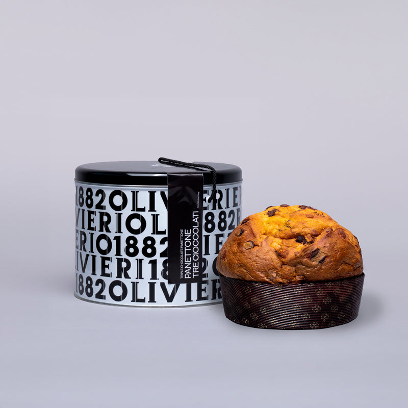 Triple Chocolate Panettone with tin