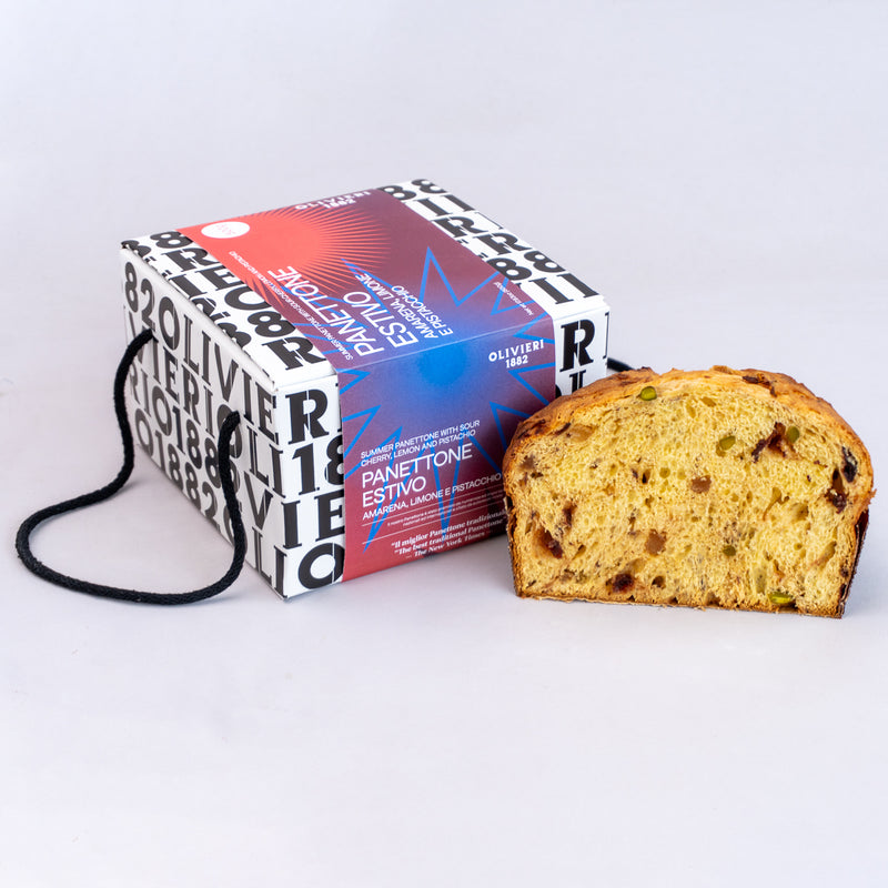 Summer Panettone Black Cherry, Lemon and Pistachio